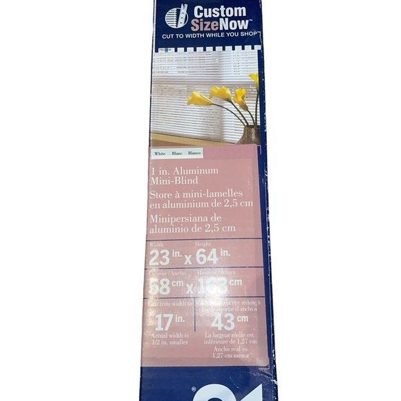 LEVOLOR 1-in White Aluminum Mini Blinds 23”x64” New In Box Cut To Width. - Picture 4 of 6